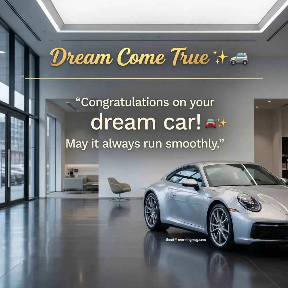 Congratulations For New Car Wishes In English Text