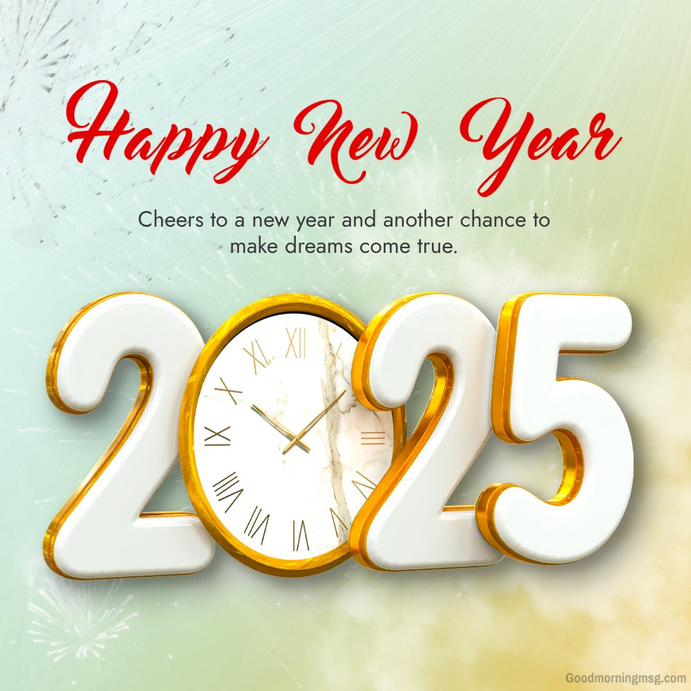 3d Rendering Happy New Year 2025 Gold 3d Text Effect Banner Design Template