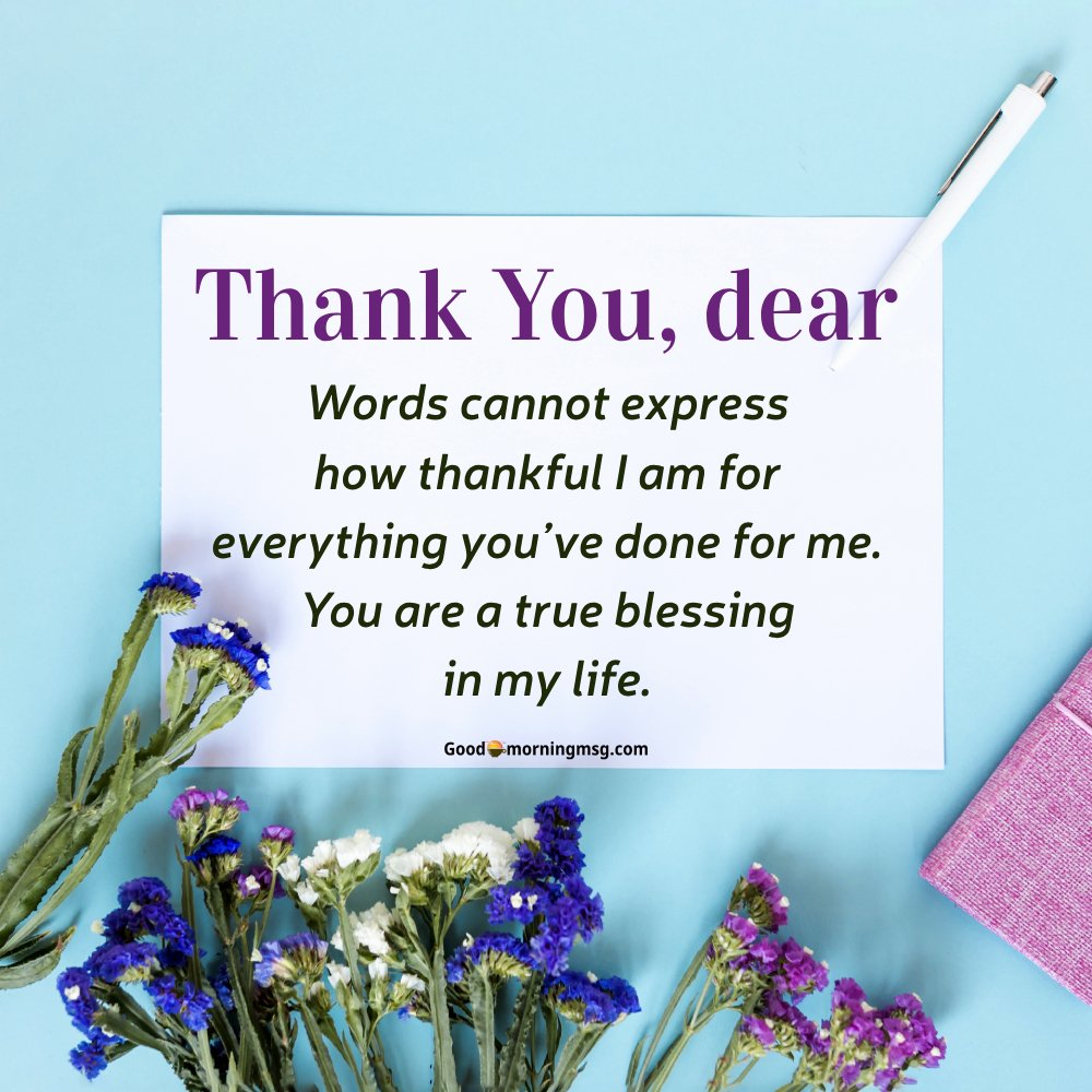 Heartfelt Thank You Note For Support