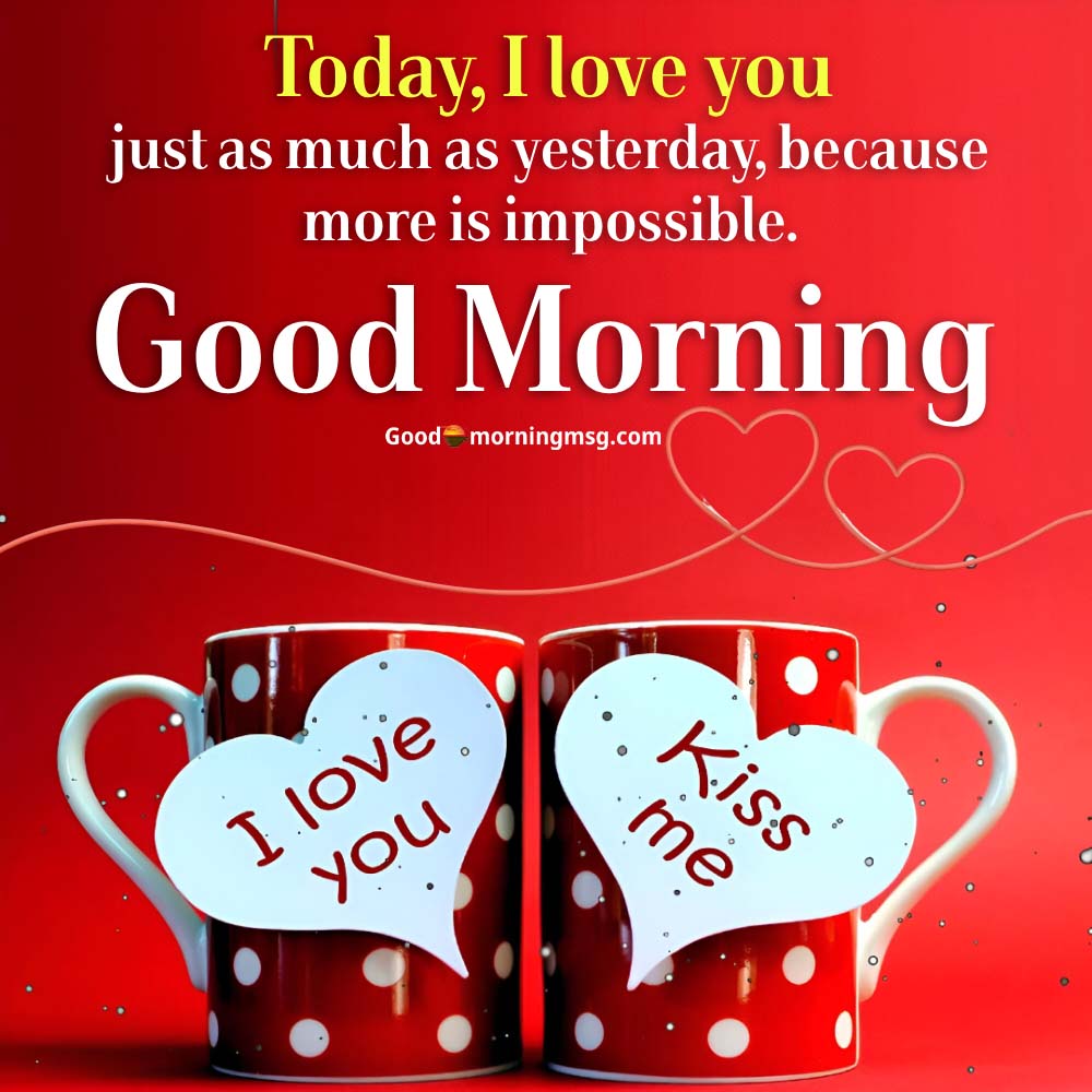 Love Good Morning Image With Red Hearts Goodmorningmsg