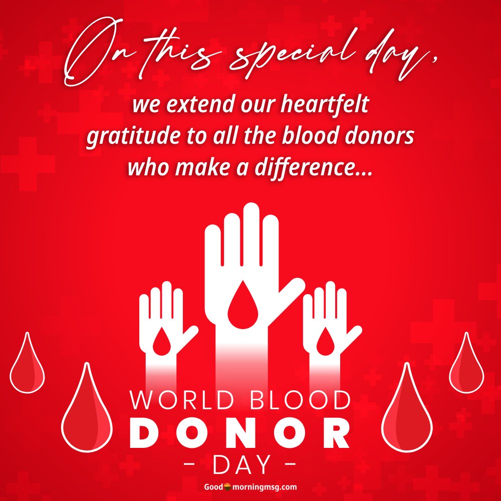 World Blood Donor Day Theme 2025 I Goodmorningmsg