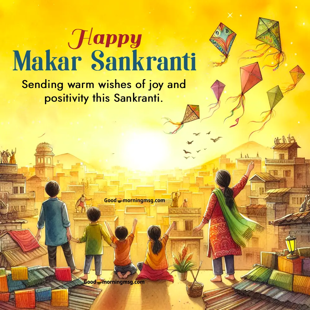 Kite Flying Makar Sankranti Celebration Images