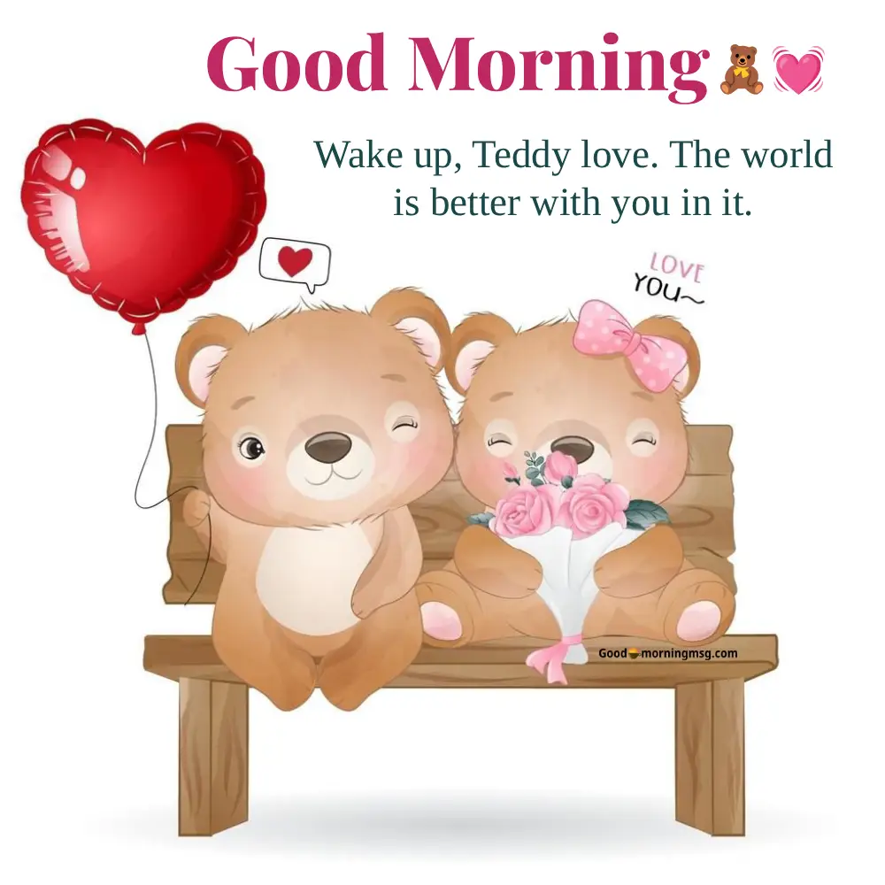 Flower Rose Good Morning Teddy Bear