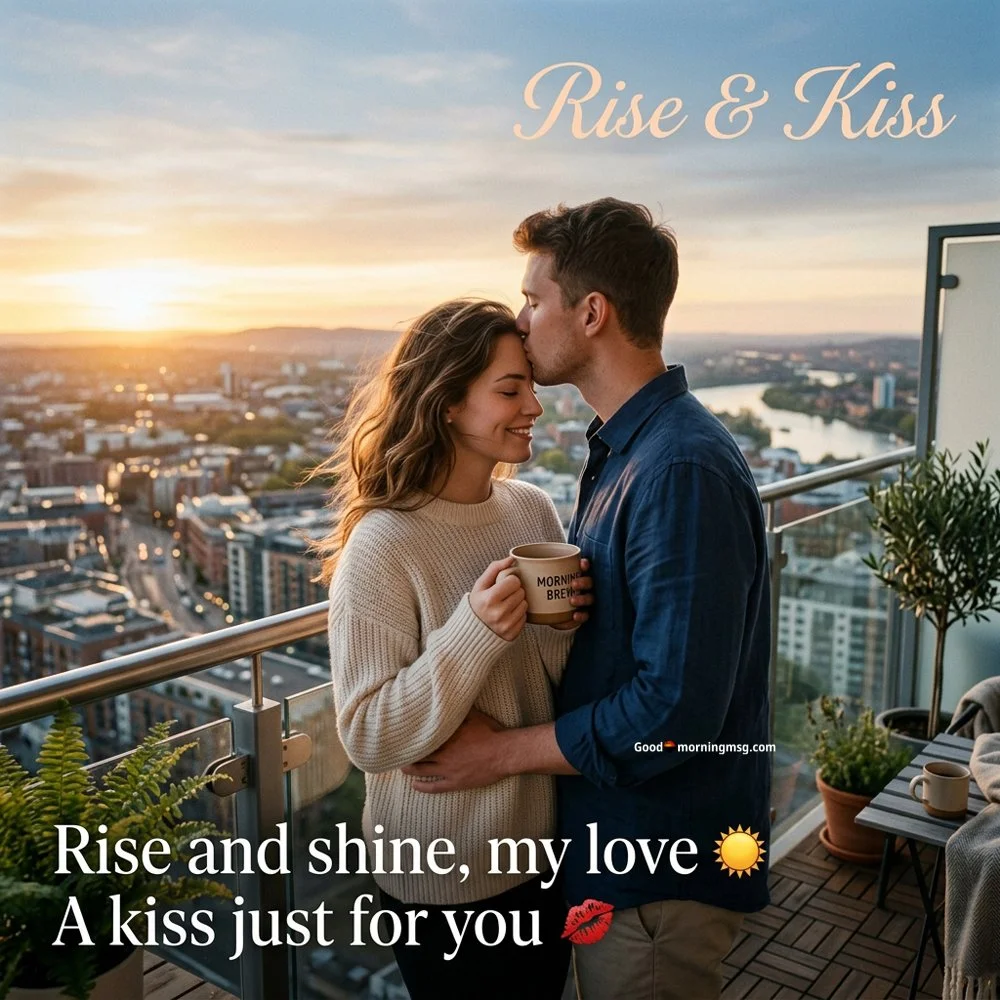 Good Morning Husband Wife Kiss