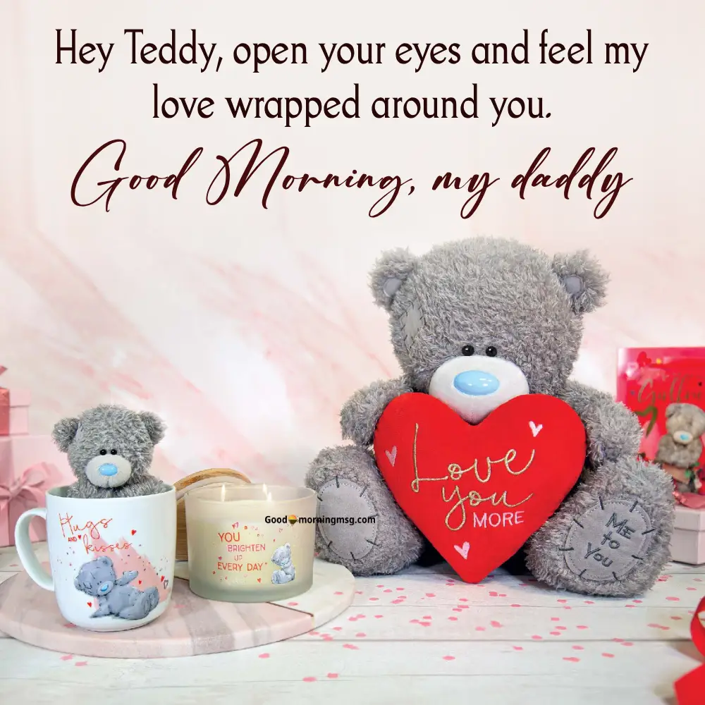 Love Good Morning Teddy Bear Kiss