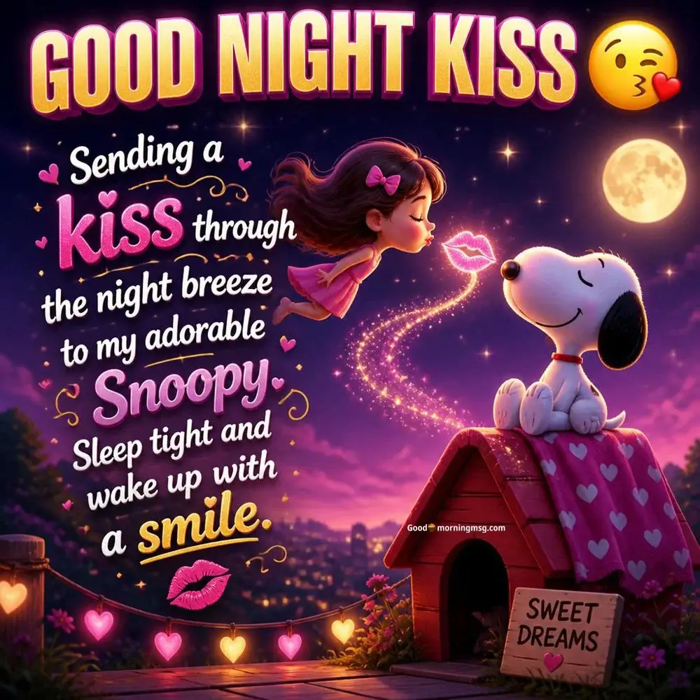 Sleep Tight Hug Good Night Snoopy
