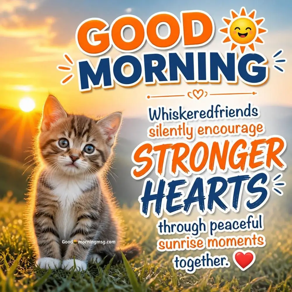 30+ Beautiful Good Morning Cat Love Images
