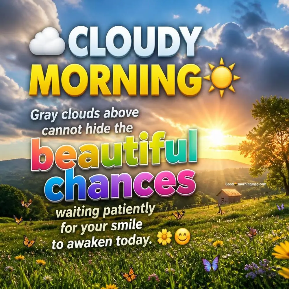 40+ Beautiful Cloudy Good Morning Images