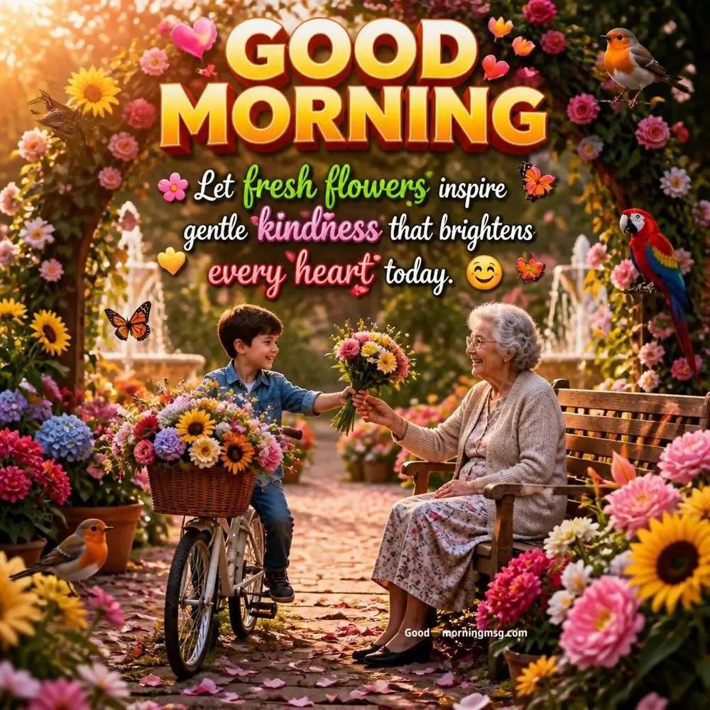 Good Morning Messages With Flowers