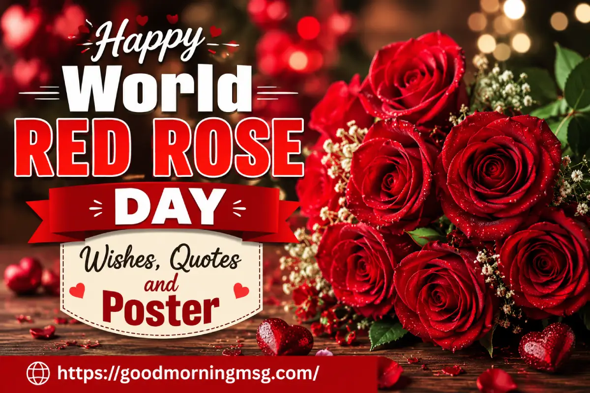 Happy World Red Rose Day Wishes Quotes And Poster