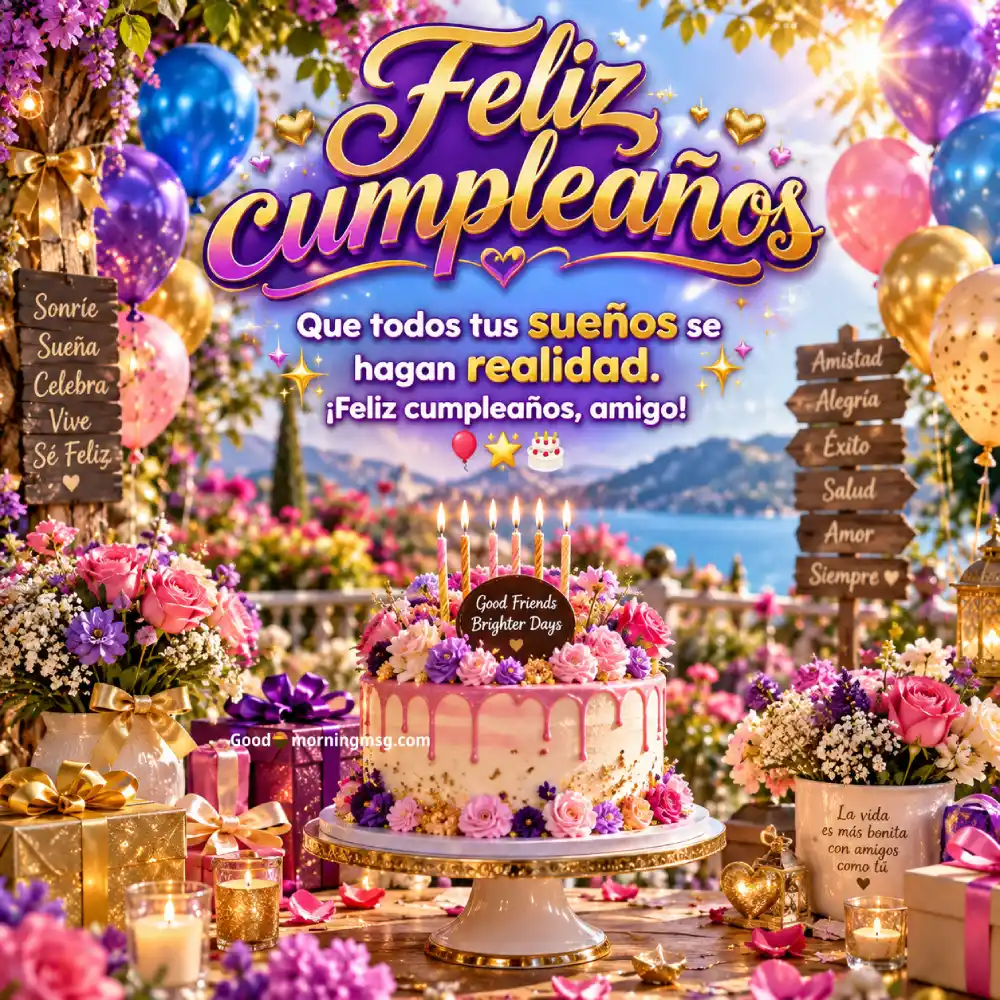 Elegante Amiga Feliz Cumpleaños